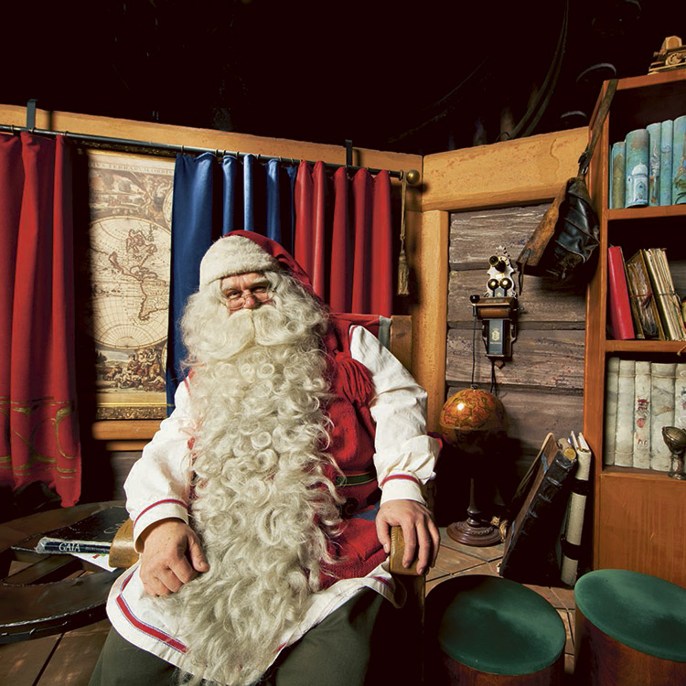 Meet Santa Claus at his seat 